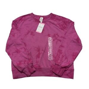 Members Mark‎ Size S Fuchsia French Terry Dropped Shoulder TieDye Sweatshirt NWT